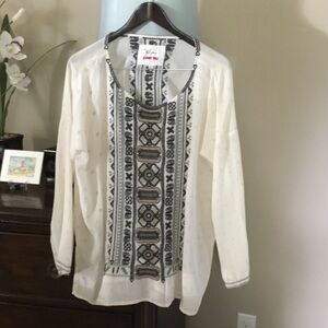 Biya by Johnny Was-NWOT-Women’s Embroidered Tunic
